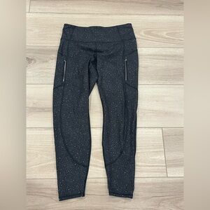 Athleta Rainier Tight Plush Supersonic Black Cosmos Reflective Run Size L